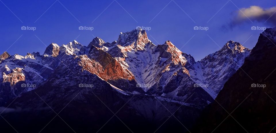 Karakorum mountains with snow in Pakistan
