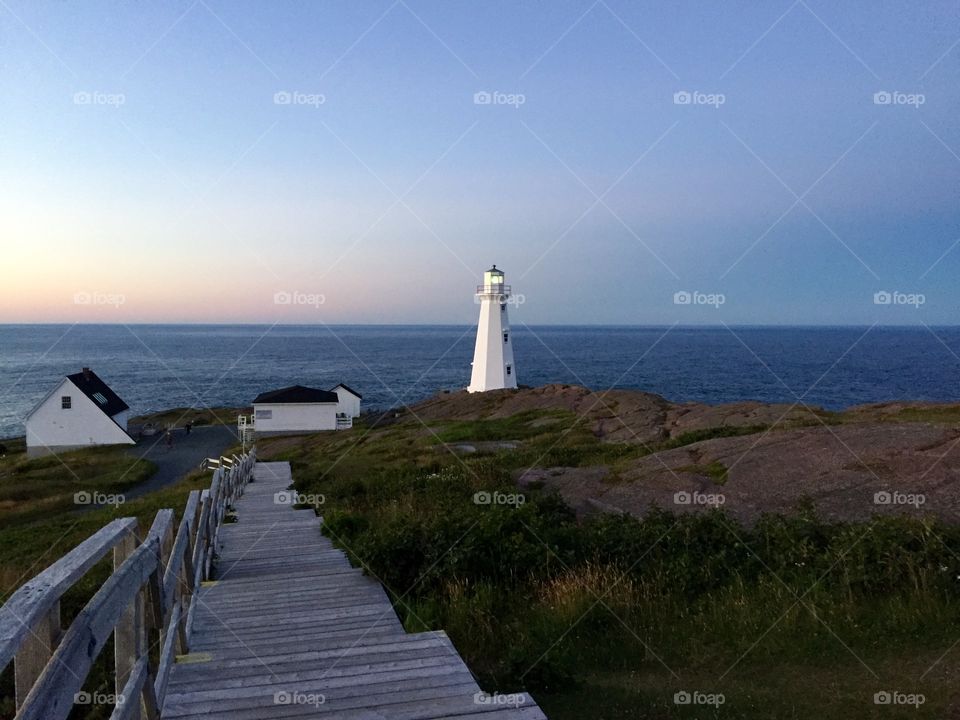 Cape Spear Lighthouse, the most easterly point in North America just outside St. John's, NL at twilight, taken August 8, 2016