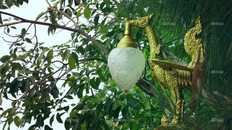 Garden lamp. garden lamp in nature , temple