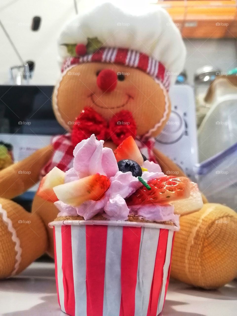 Gingerbread  in red.