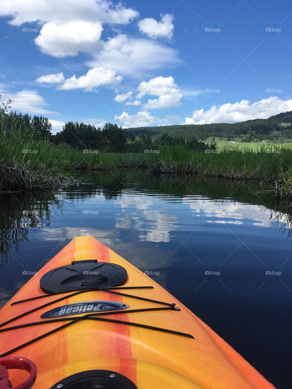 Blue skies kayaking