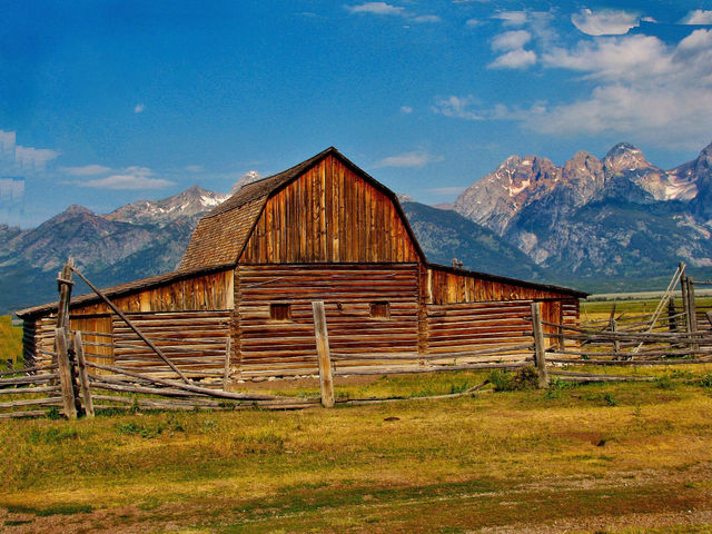 barn mountains old scenic by landon