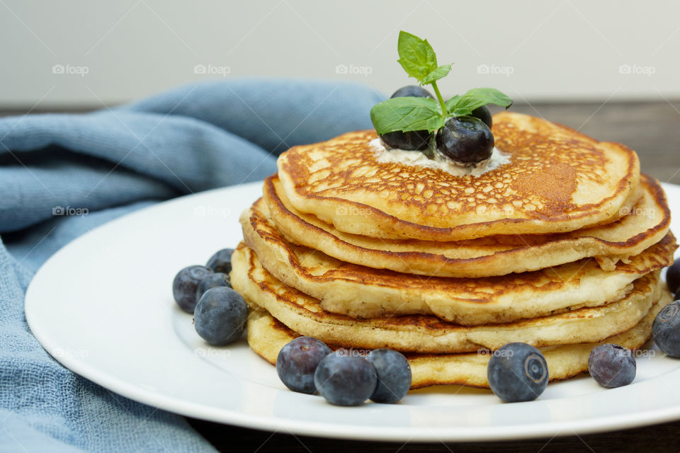 stack of American pancakes