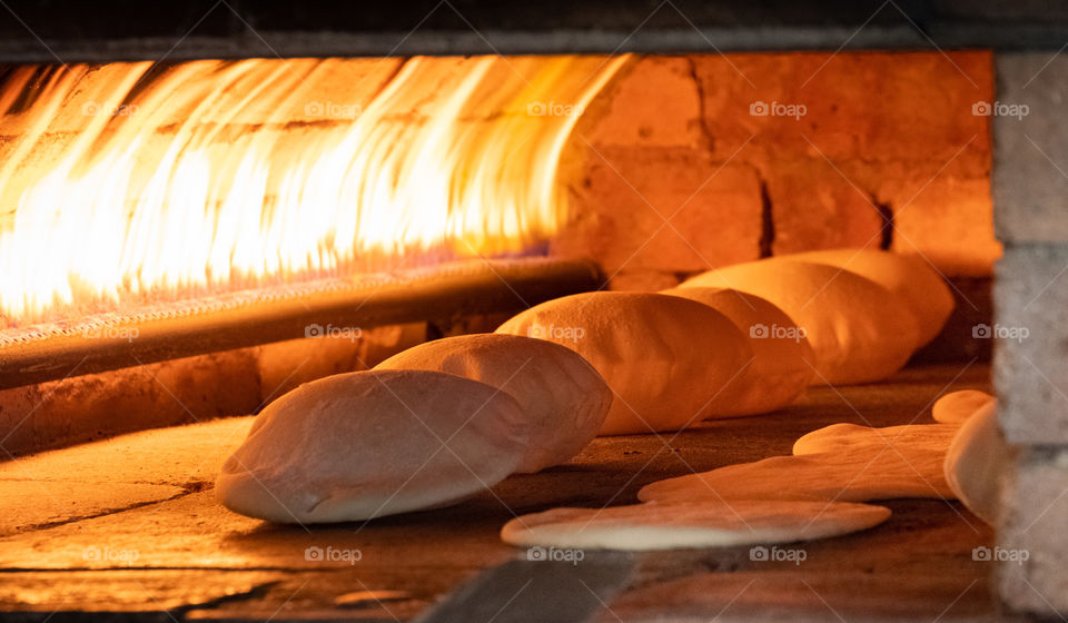   Bread in oven