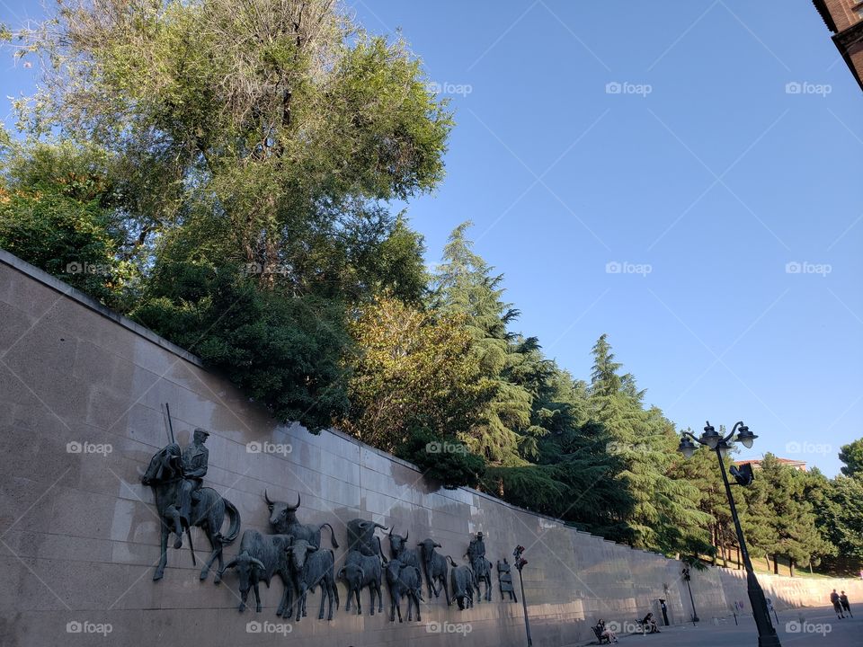 lateral interna de la muralla de la plaza de toros de Madrid