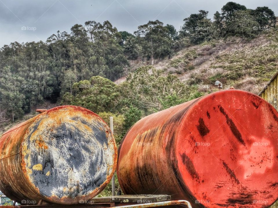 Rusty Oil Barrels