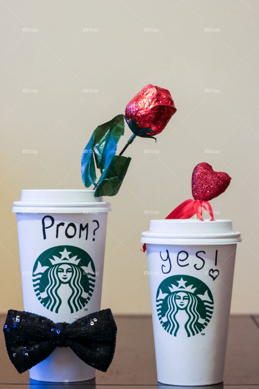 Prom Proposal using Starbucks.