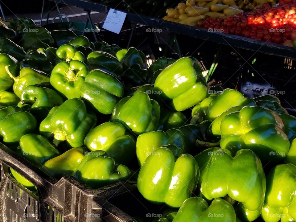 Green peppers for sale