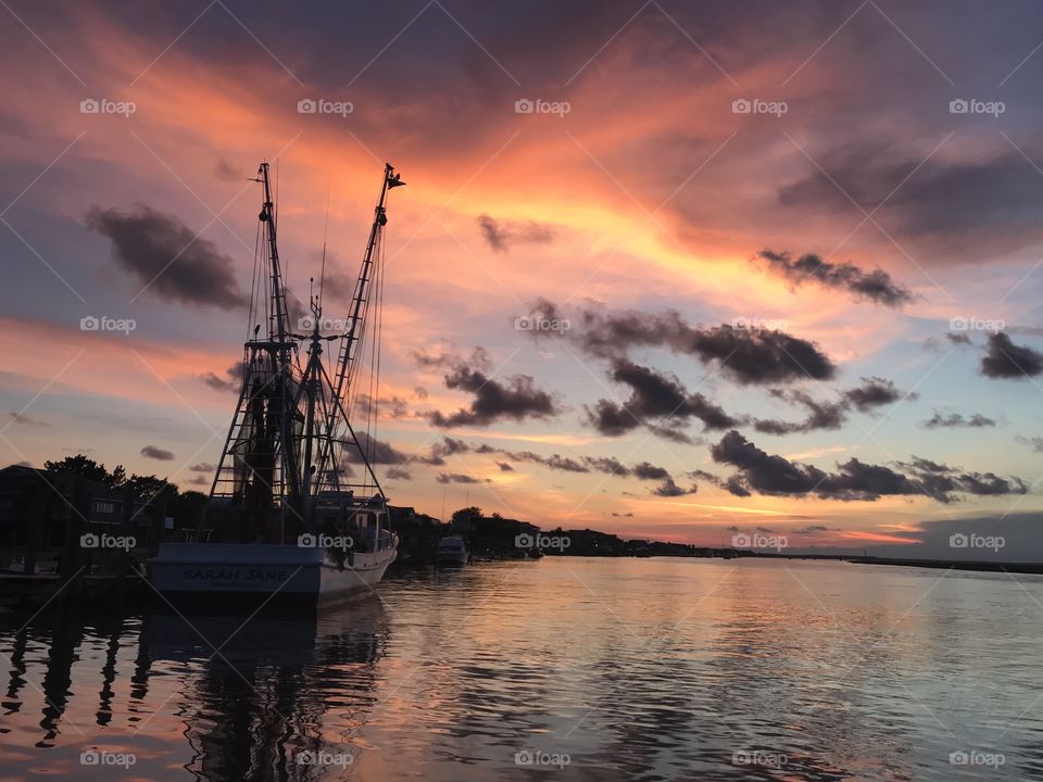Shrimp Boat at Sunset