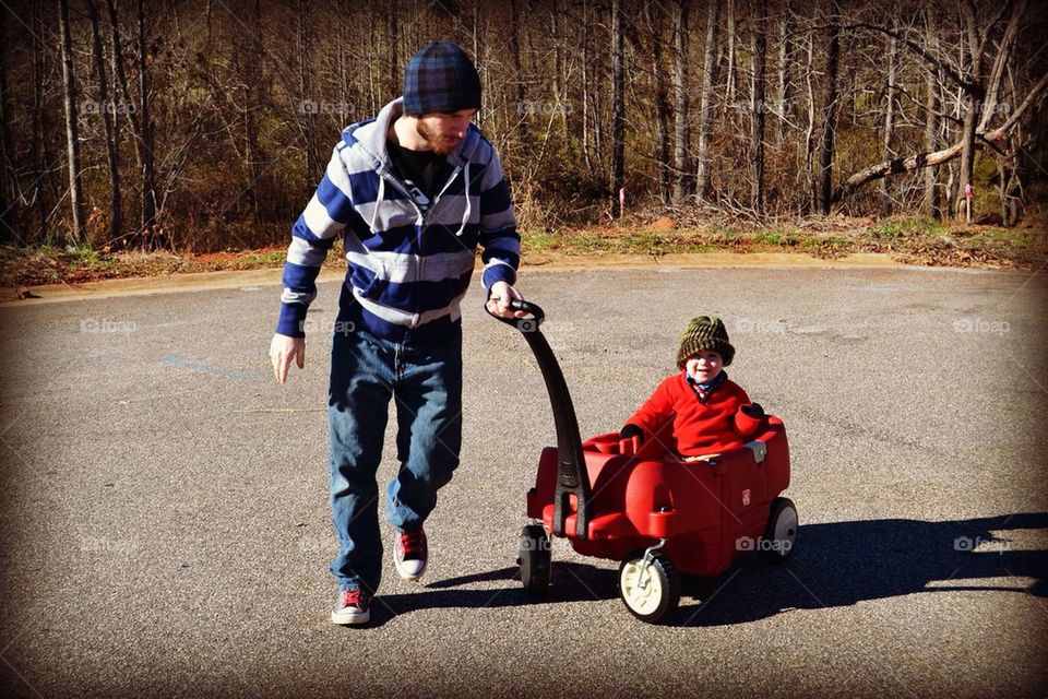 Daddy and son play time