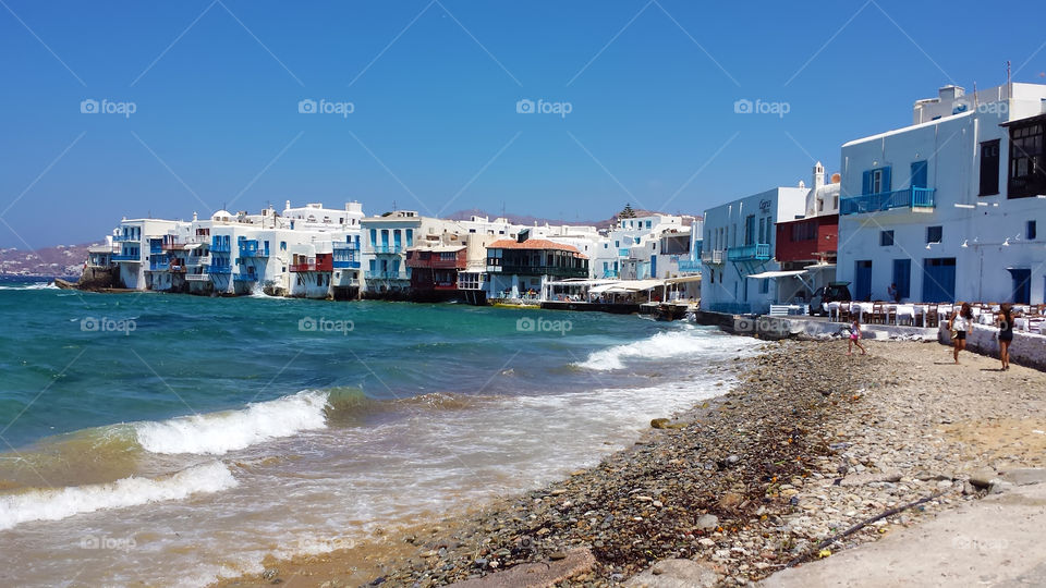 mykonos greece liitle venice. windy aleykantra