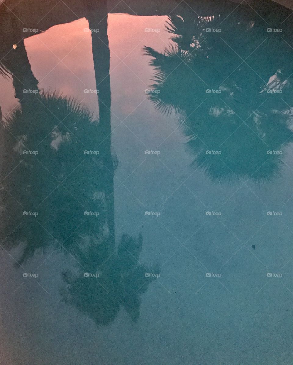 Az sunset reflection in the pool