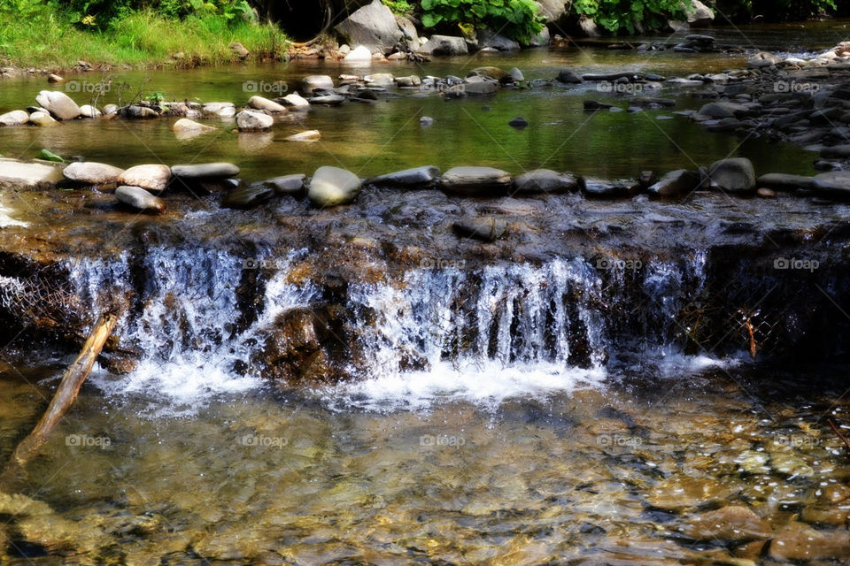 nature water stones waterfall by bubu