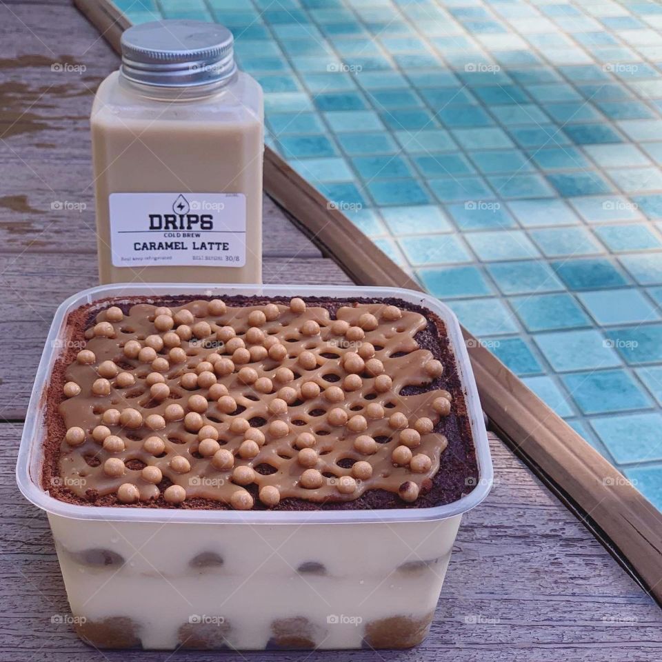 Salted caramel baileys tiramisu alcoholic with cold brew coffee