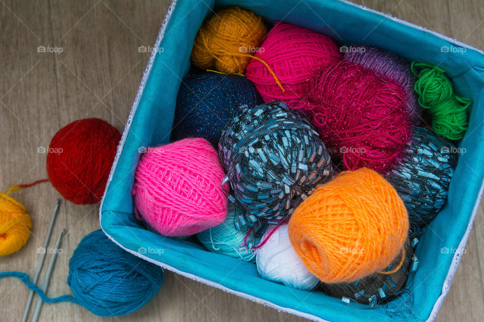 Crochet needle and ball of wool