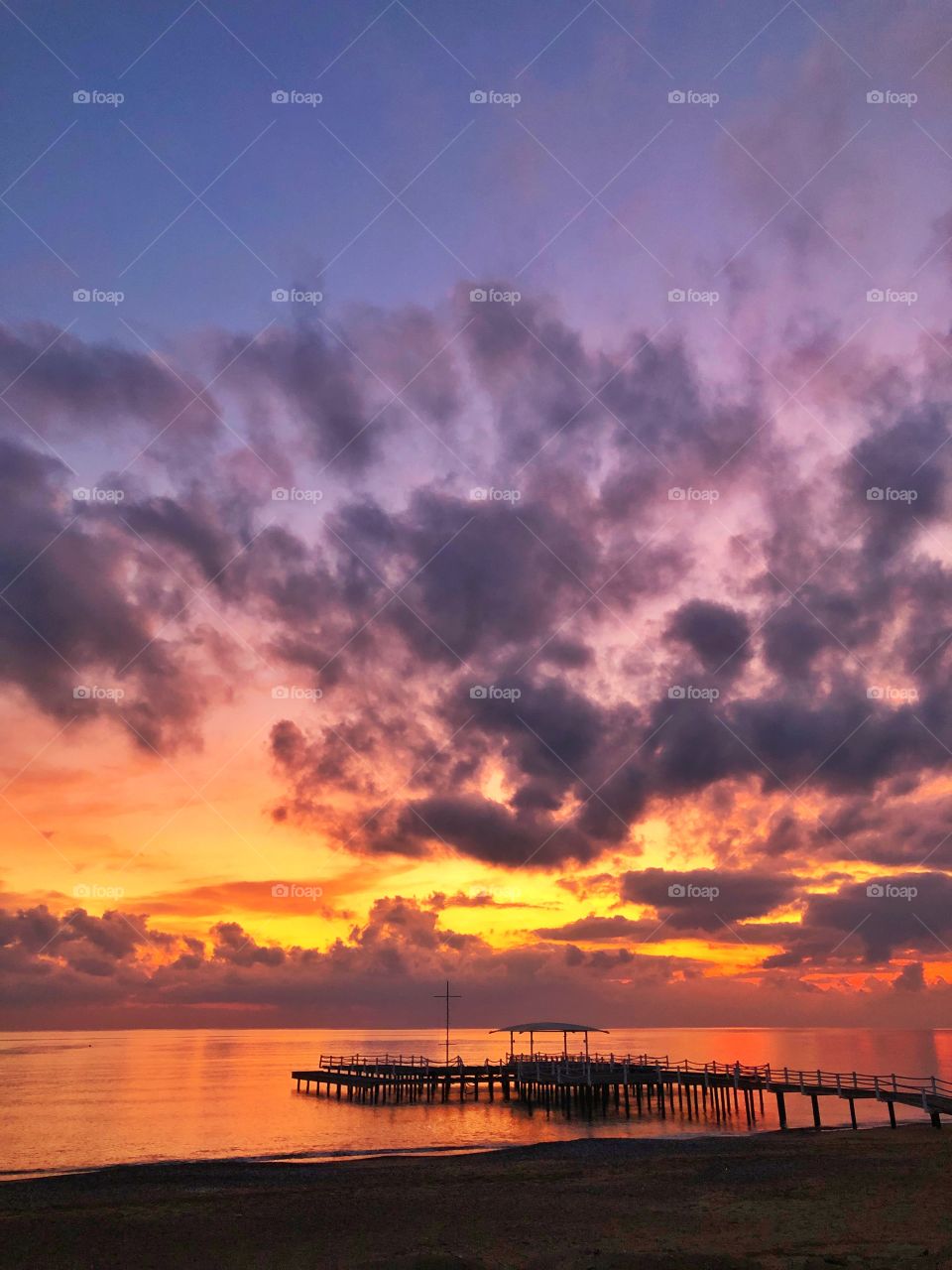 Summer sunset on the beach