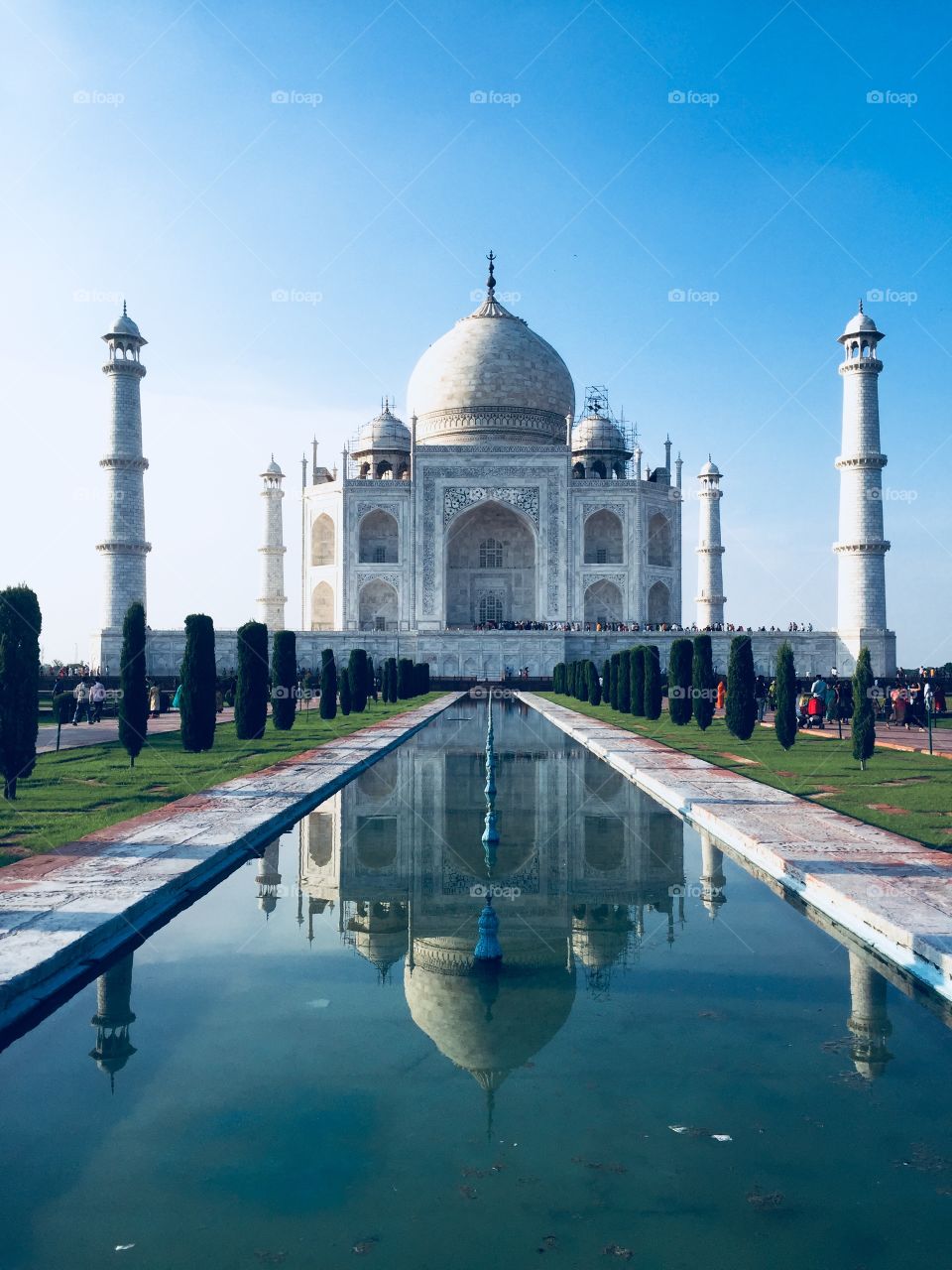 Taj Mahal, love symbol, as captured in an alluring reflection. 