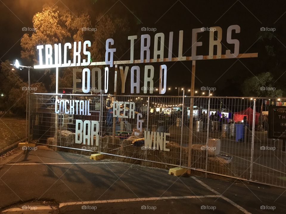 Image of the gate at Trucks and Trailers Food Yard Event in Cheltenham Australia 