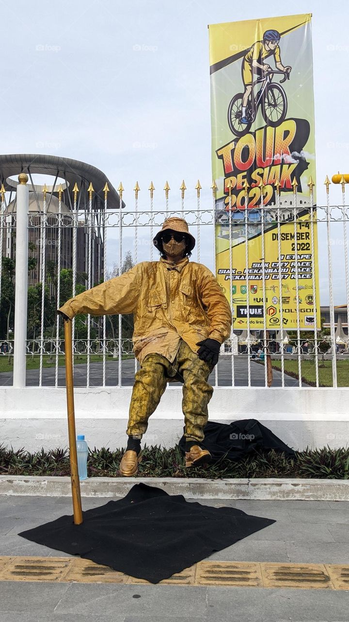 flying man with one stick