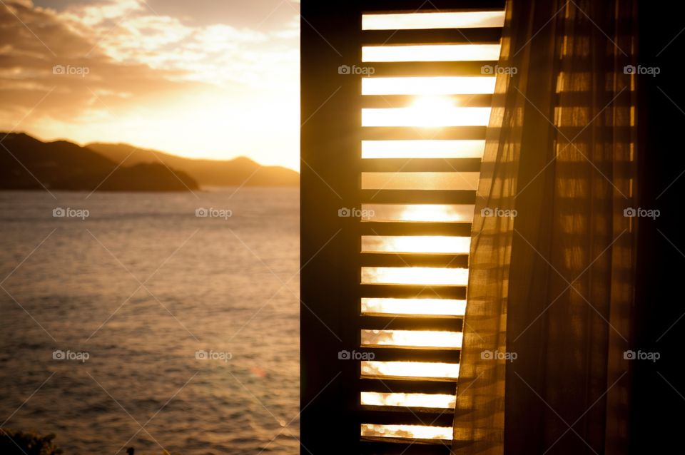 Sunset through the shutters