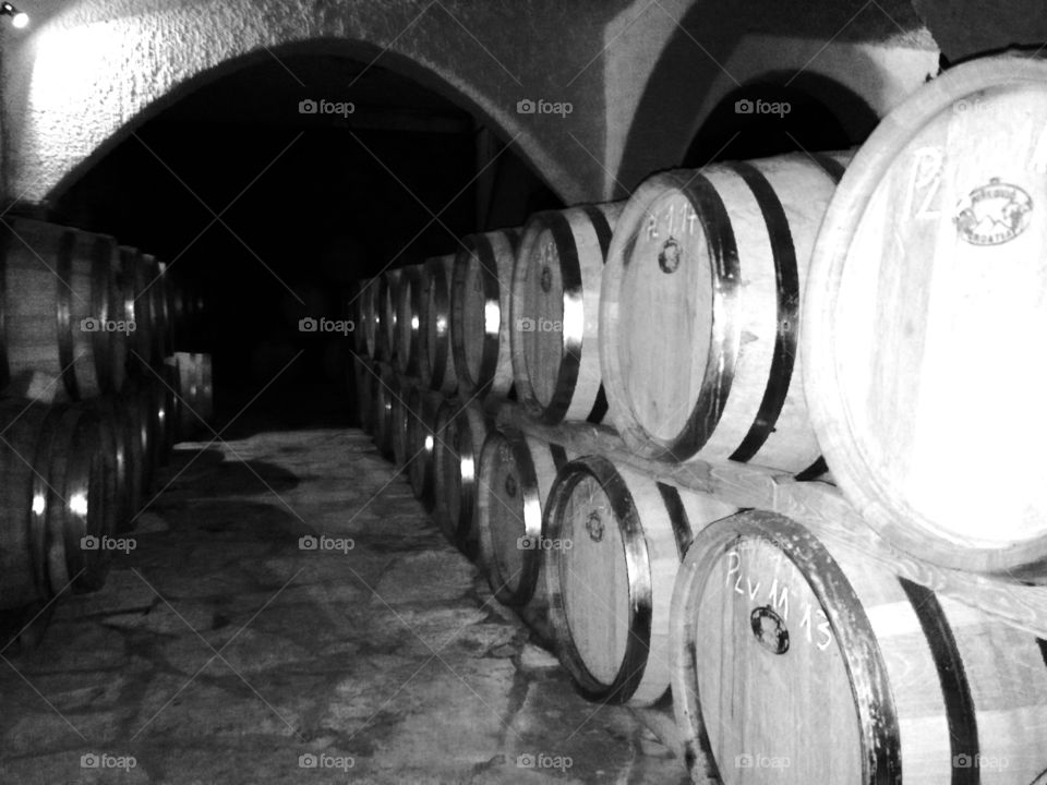Wine barrels. 