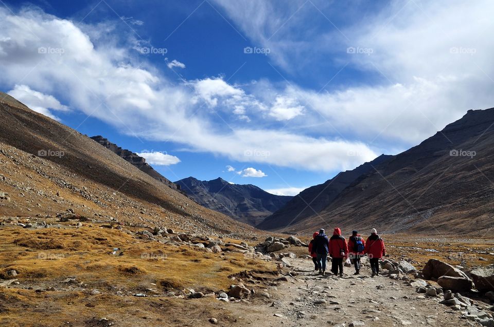 trekking in tibet - near kailash mountain