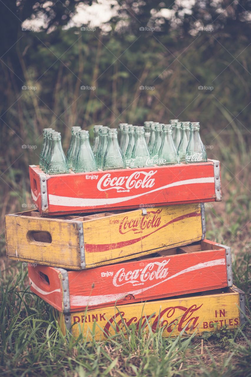 Soda bottles and crates