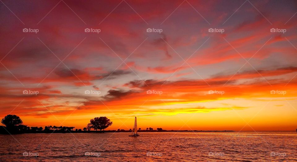 sailing into a fire sky