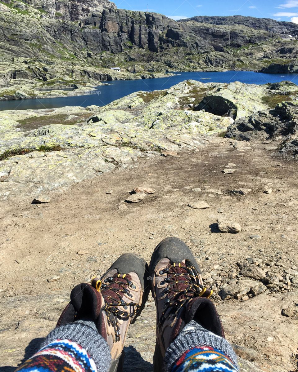 Hiking boots in the trip 