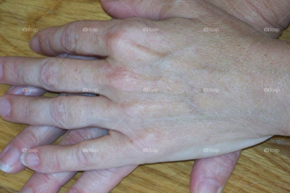 Hands of Caucasian female 