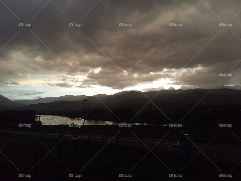 Storm over Yellowstone River