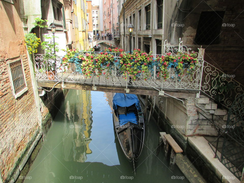 Venice's flowered small bridge