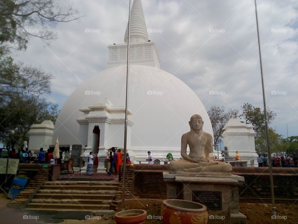 This is a picture of a Somawathi Stupa in Sri Lanka.