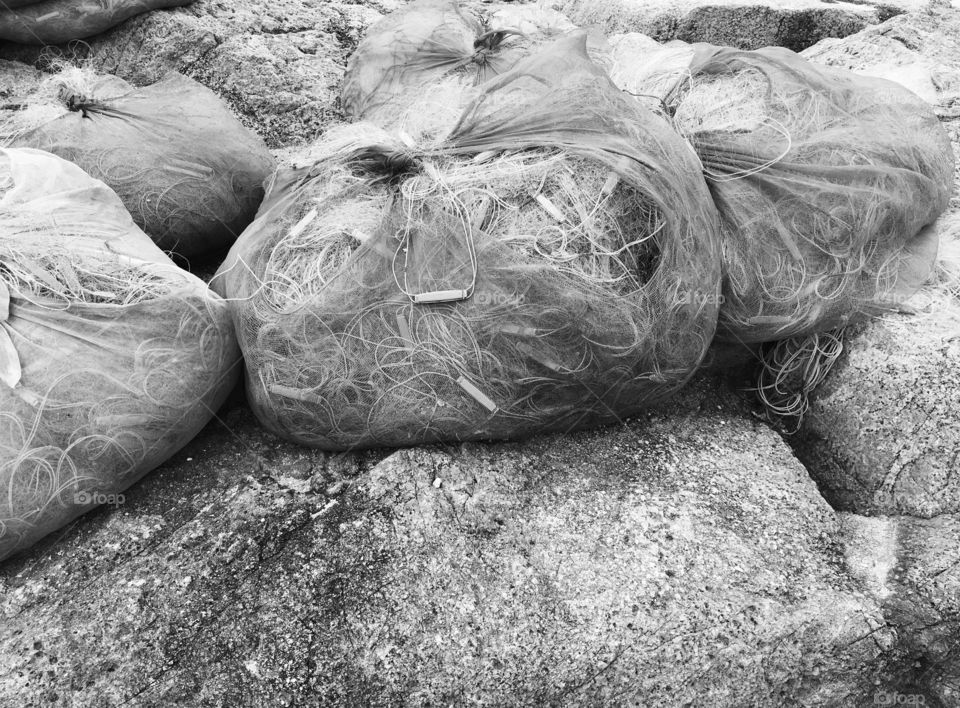 Fishing Nets on Dapeng Beach in Shenzhen, China