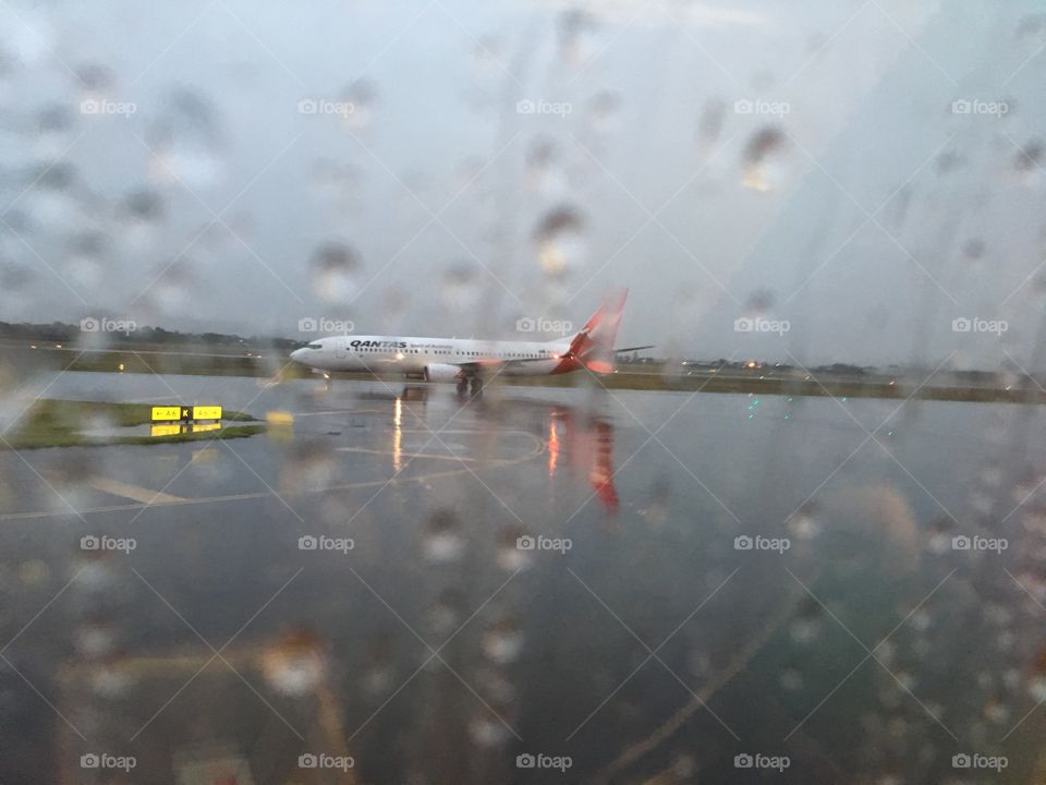 Rain on the runway 