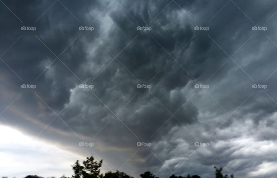 Low angle view of storm clouds