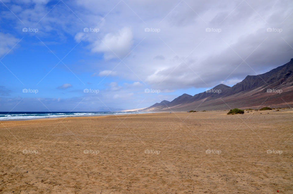 View of mountain and beach