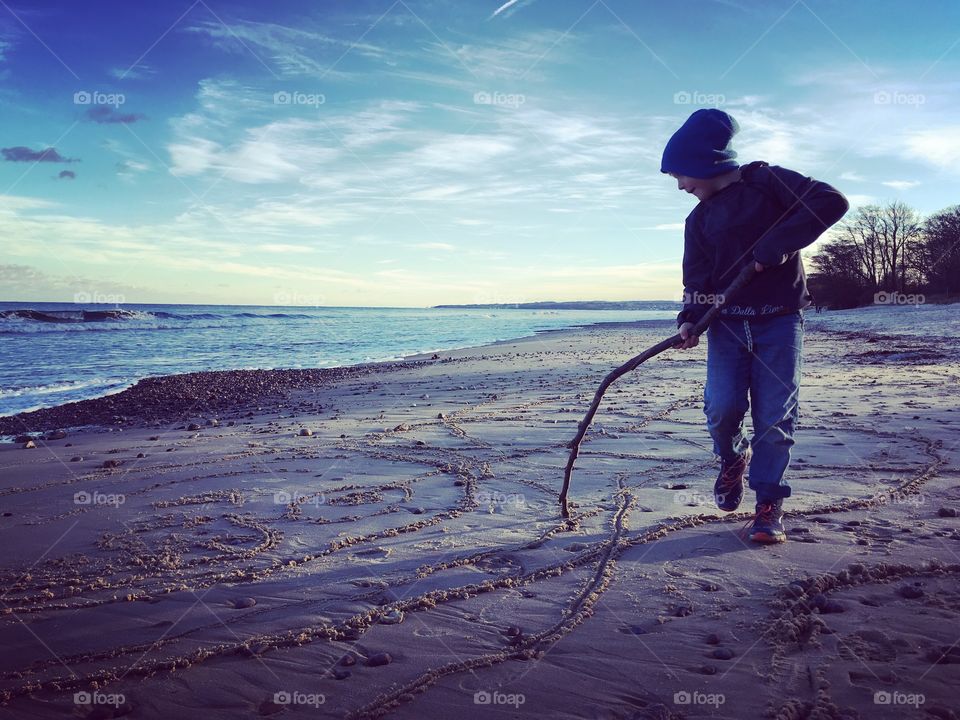 Drawing in the sand