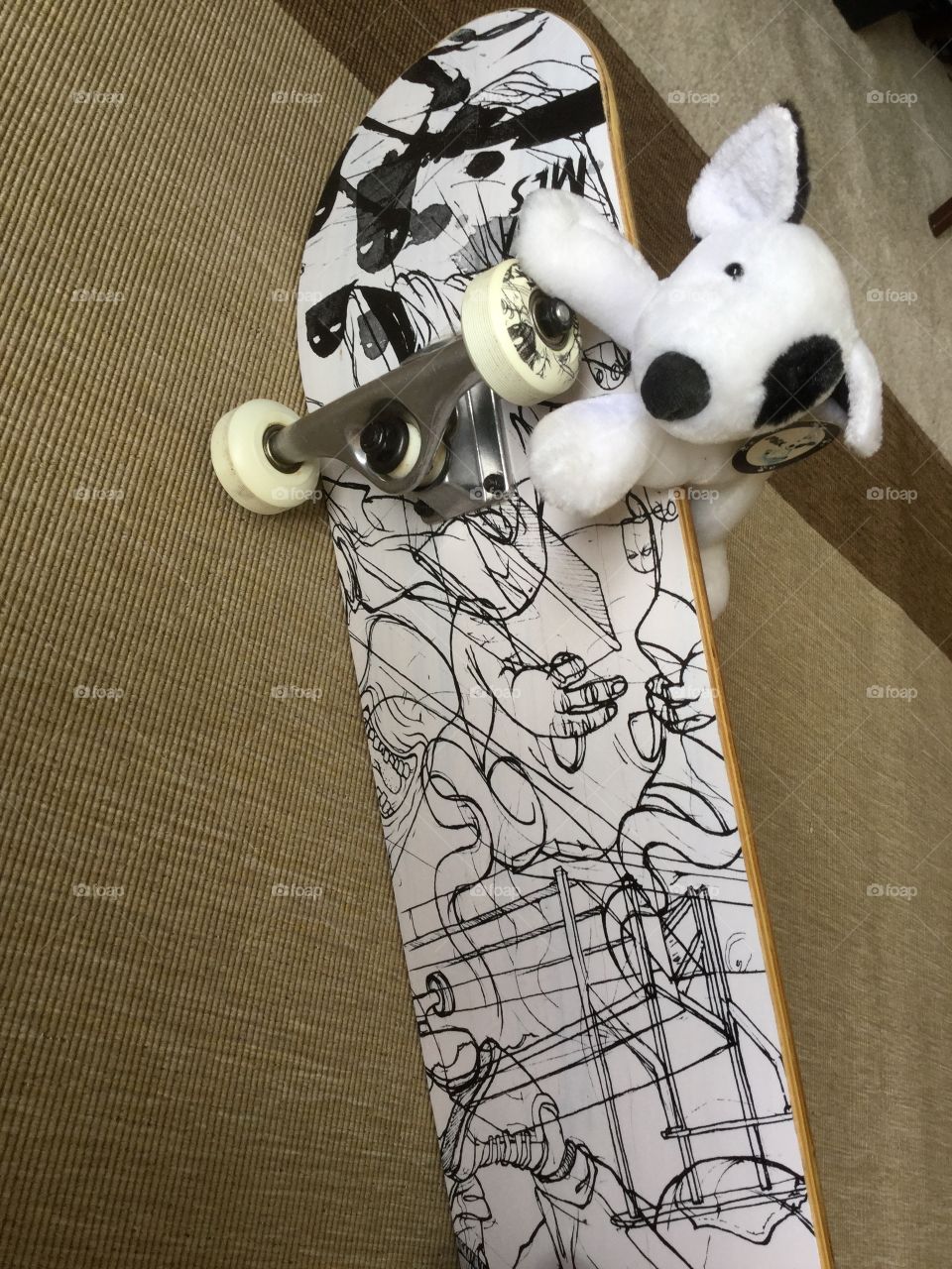 Summer fun skateboard with toy dog  