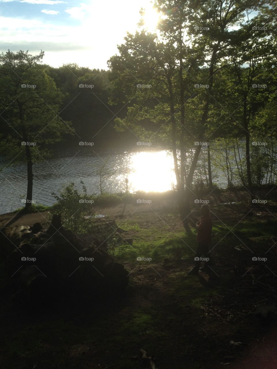 Evening shadows on the lake