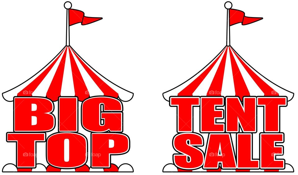 Big Top tent sale poster advertisement illustration