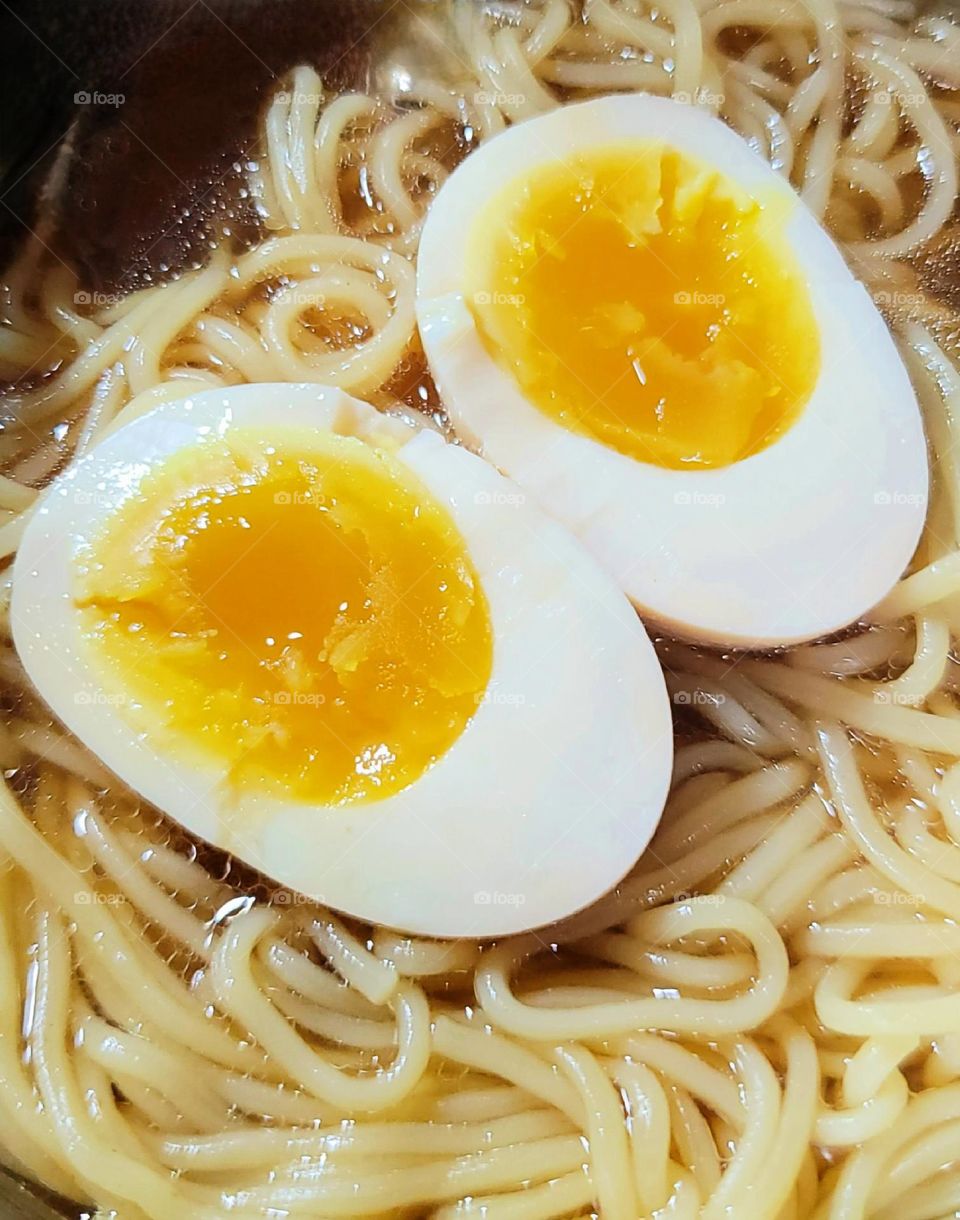 Soy sauce flavored ramen and soft-boiled egg