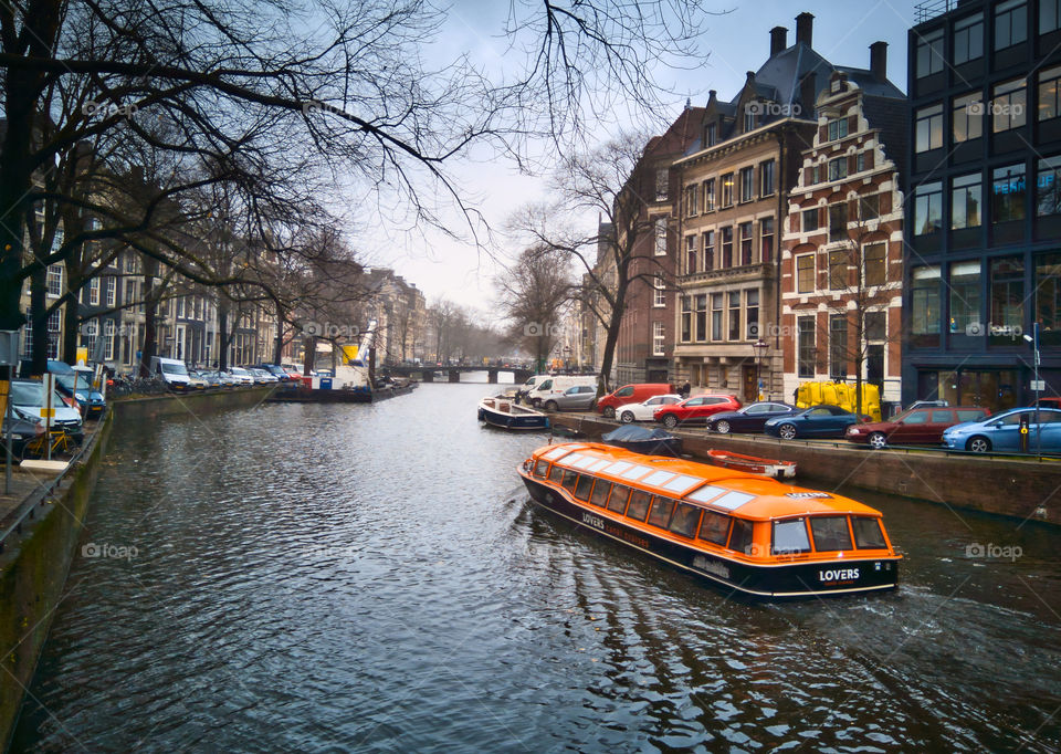 Lovers boat at Amsterdam canal