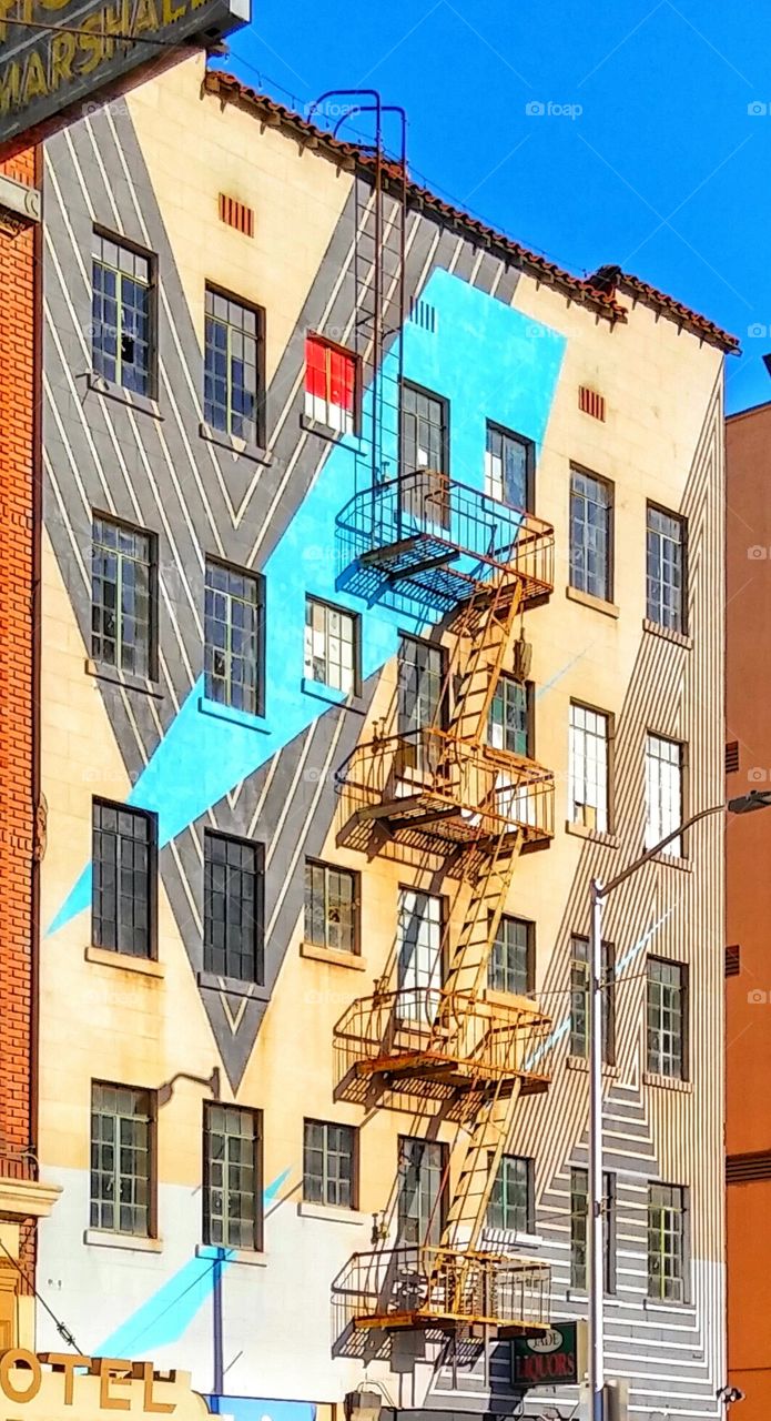 building art, fire escape!