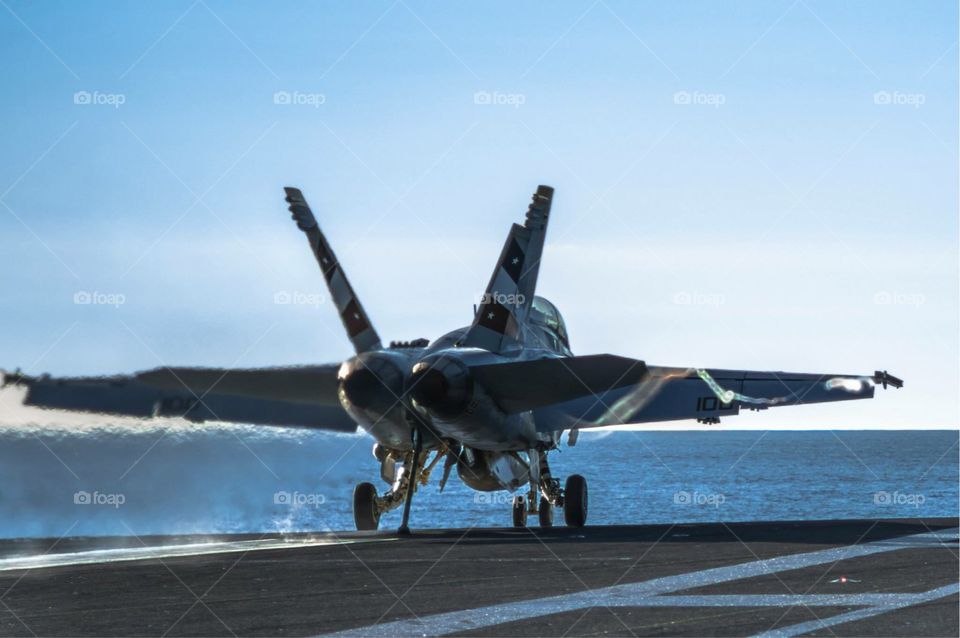 Rainbow launch. Jet takeoff