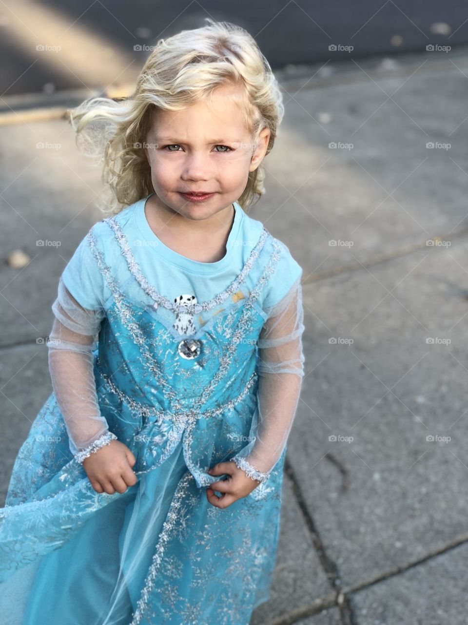 Beautiful girl dressed up as a frosty princess 