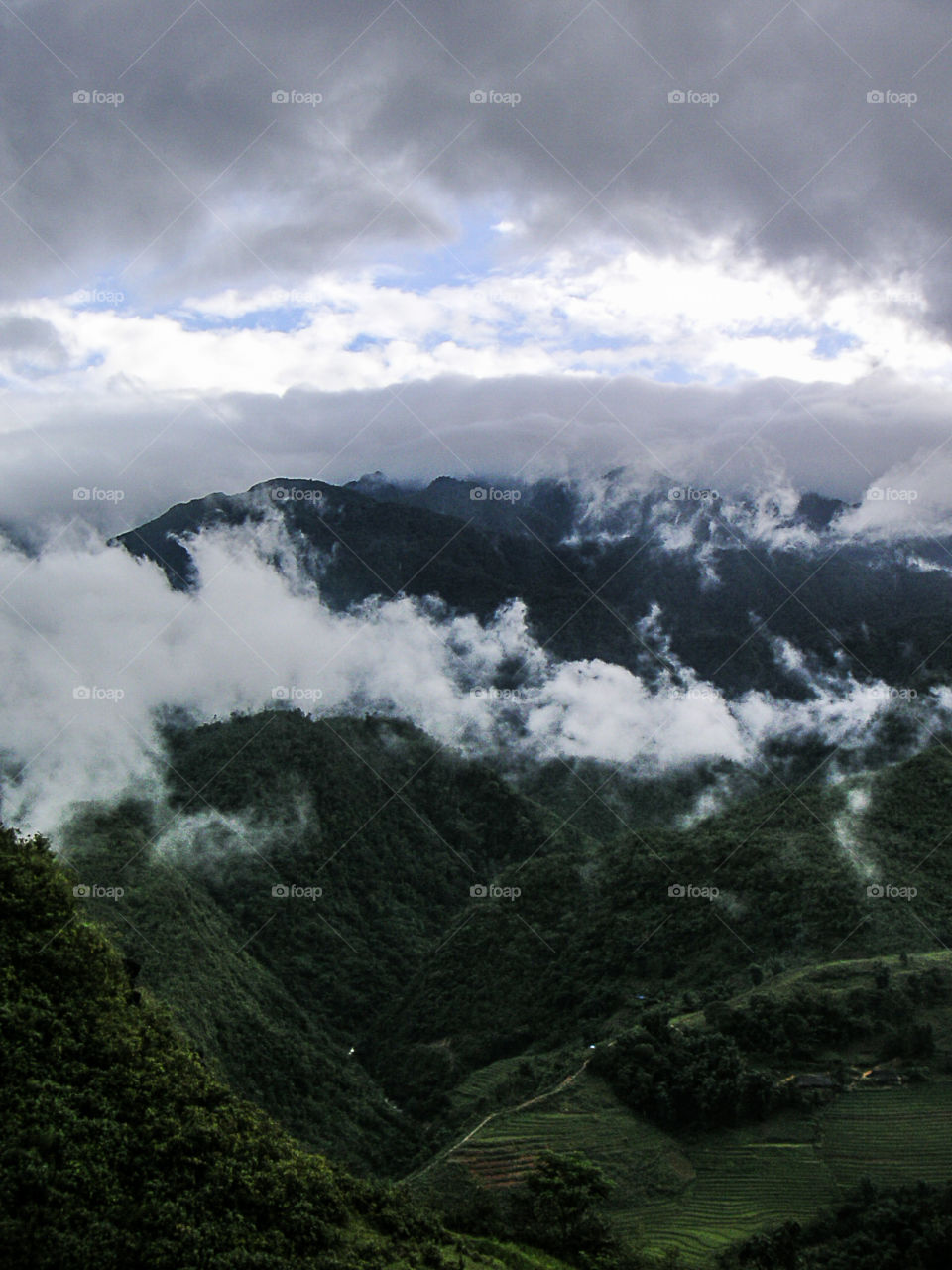 Mountains and clouds