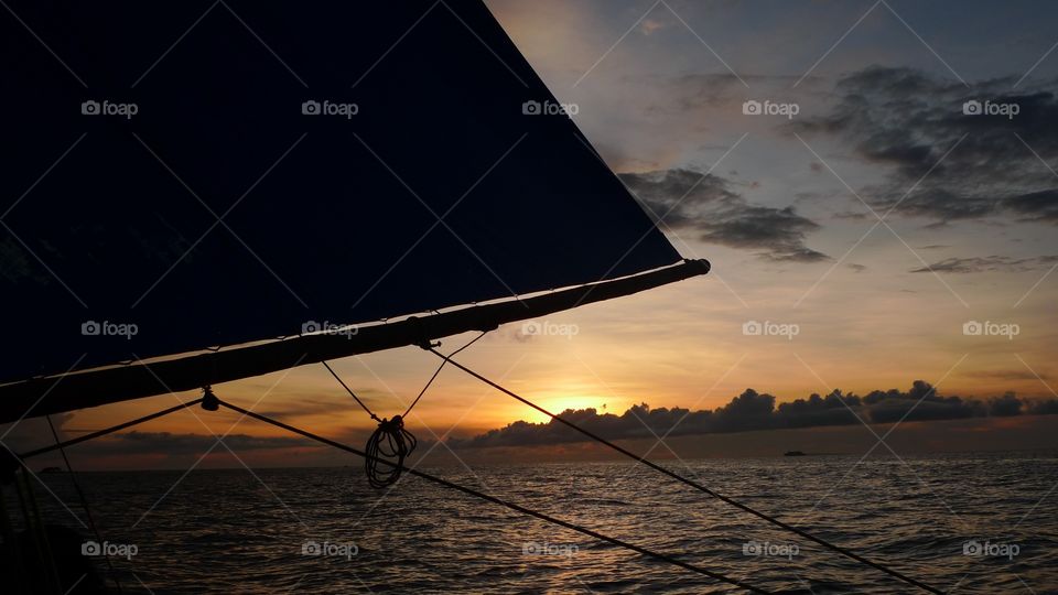Sunset sailing InThe Philippines