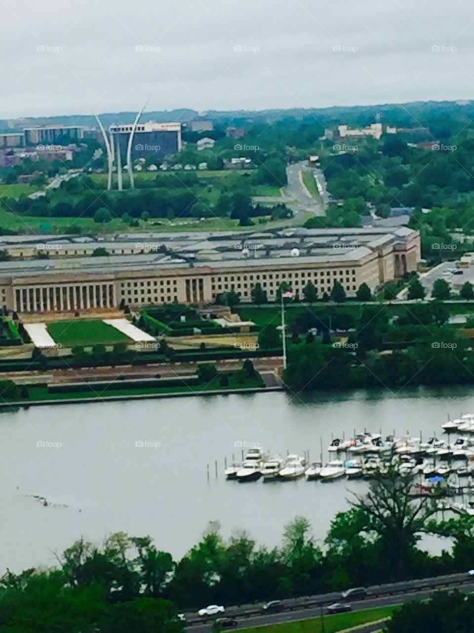 Aerial view of The Pentagon, Potomac River
Washington, DC