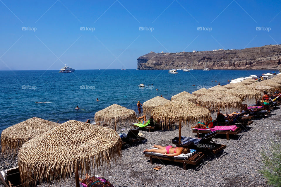 Black beach on Santorini